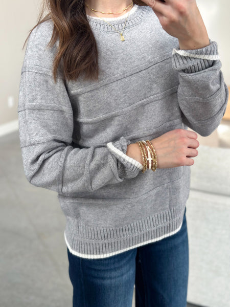 Twinkle Texture Butter Knit [taupe & gray]