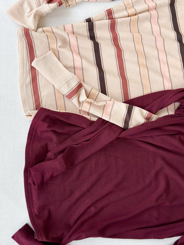 Breya Buttery Ribbed Long Sleeve [Fall Stripes & Plumburg]