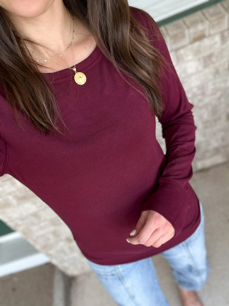 Breya Buttery Ribbed Long Sleeve [Fall Stripes & Plumburg]