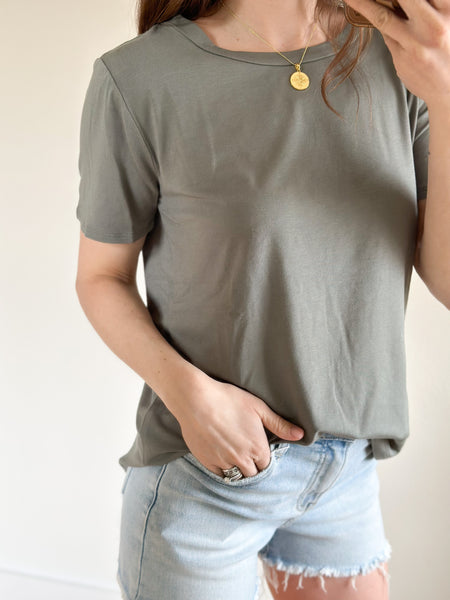 All Day Everyday Basic Tshirt [Olive & h.grey]