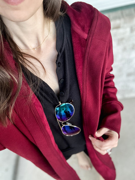 Take the Trail Sweatshirt Cardigan Duo [cranberry]