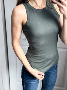 Staple Ribbed Tank [light forest]