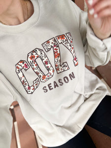 COZY season [floral accent letters]