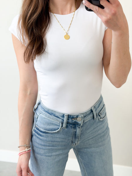 DOUBLE Lined Cap Sleeve Top [mocha, white, black]