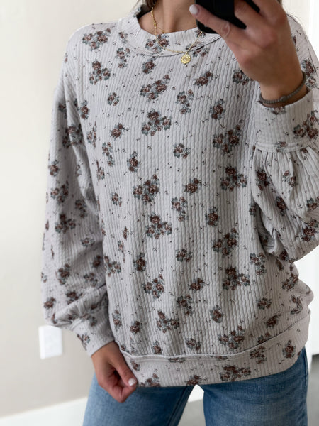 Rory Floral Ribbed Crew
