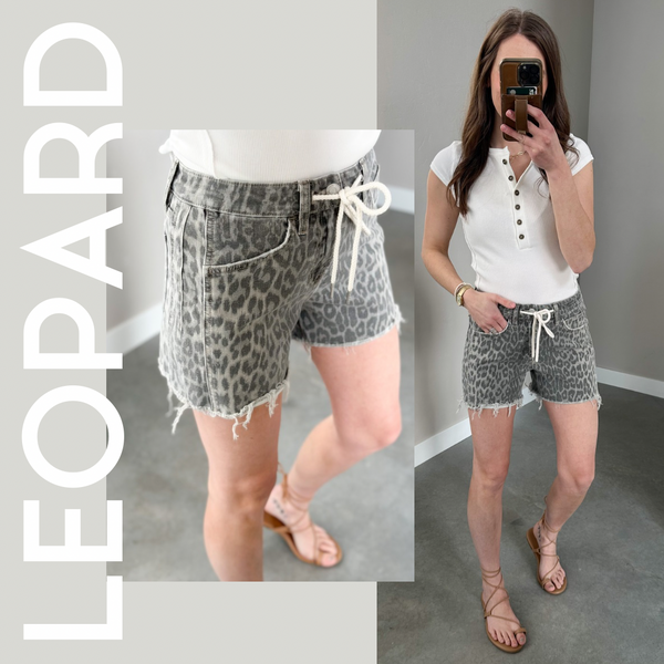 Leopard Drawstring Shorts