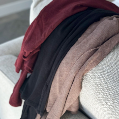 Tabi Ribbed Notch Neck Long Sleeve [mocha, black, burgundy]