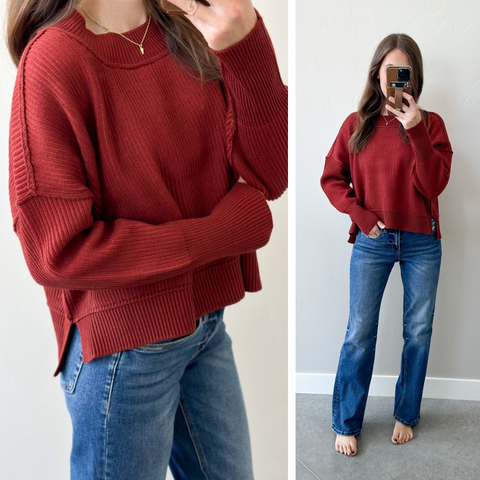 Easy Fall Sweater [rust tone on tone]