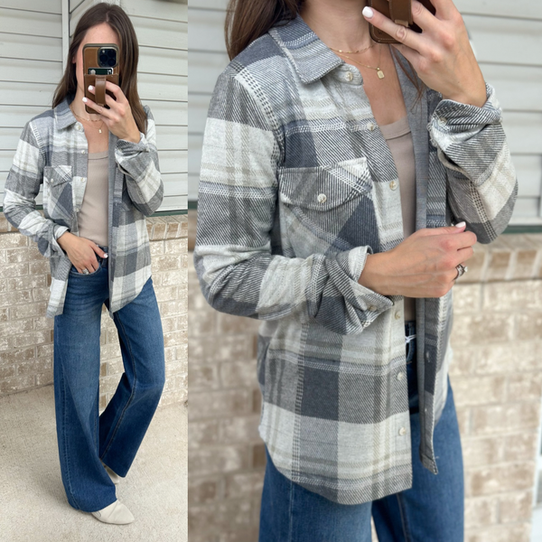 Maple Buttery Soft Button Down [grey-blue-sage mix]