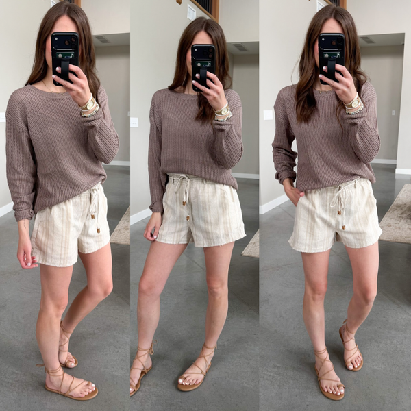 Cria Crochet Pullover [green & mocha]