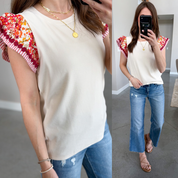 Charming Floral Ruffle Top