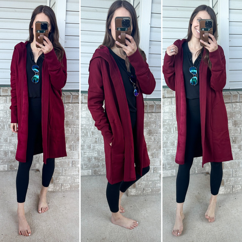 Take the Trail Sweatshirt Cardigan Duo [cranberry]