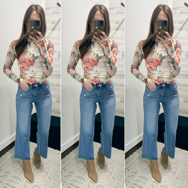 Boppi Floral Mesh Top