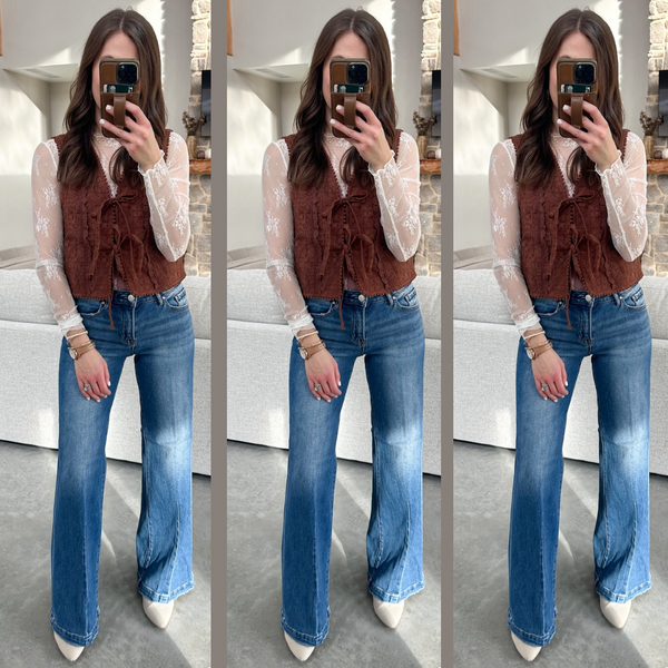 Divine Lace Tie Vest [floral lace INCLUDED with it!]