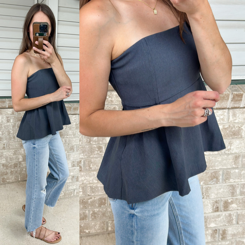 Cari Peplum Tube Top