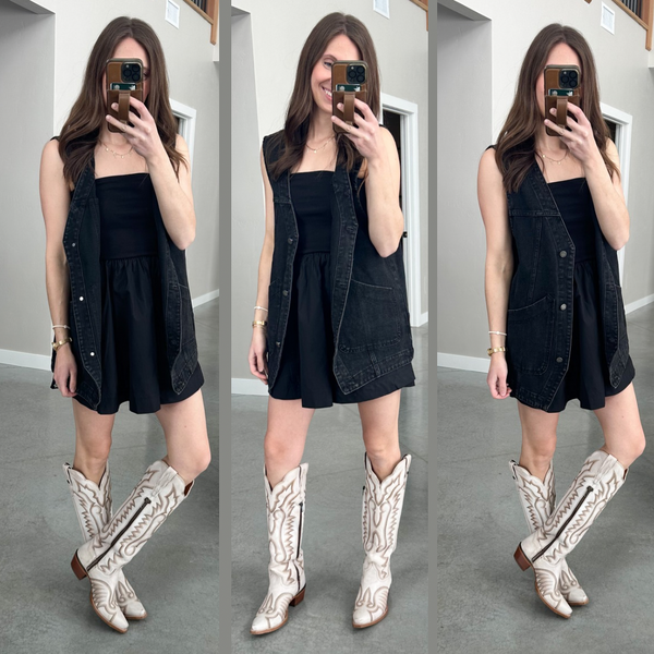 Nash Black Denim Vest