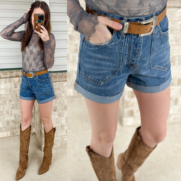 Western Round Up Shorts [medium wash & dark wash]