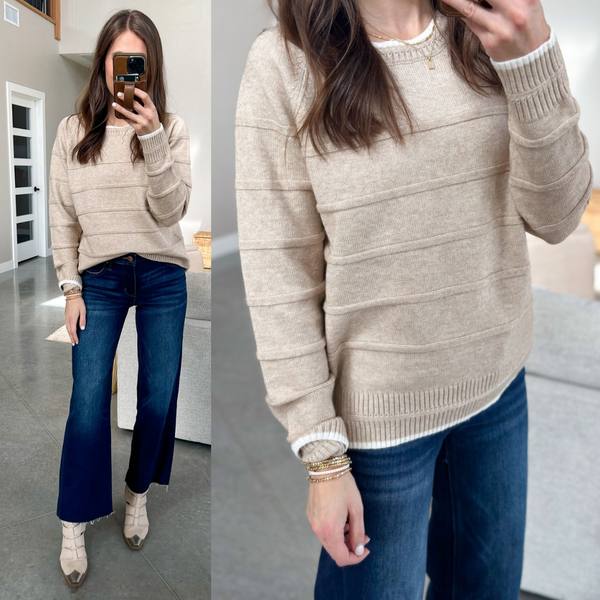 Twinkle Texture Butter Knit [taupe & gray]