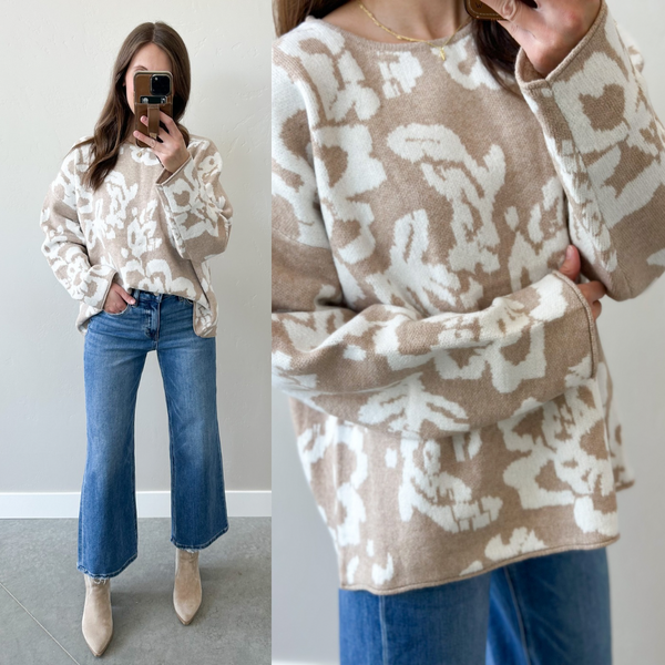 Neutral Floral Knit