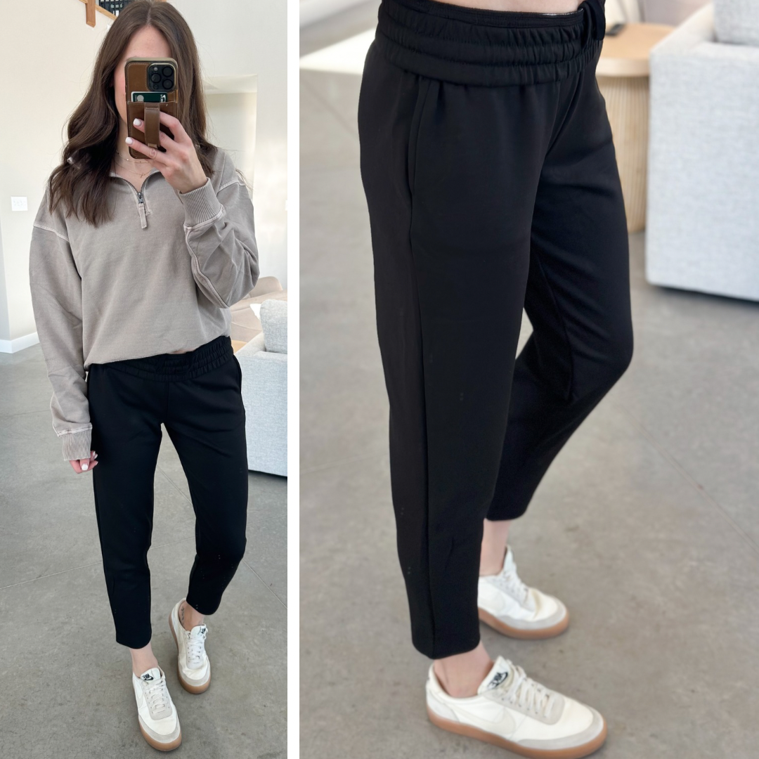 Butter Taper Leg Pants [taupe & black]*