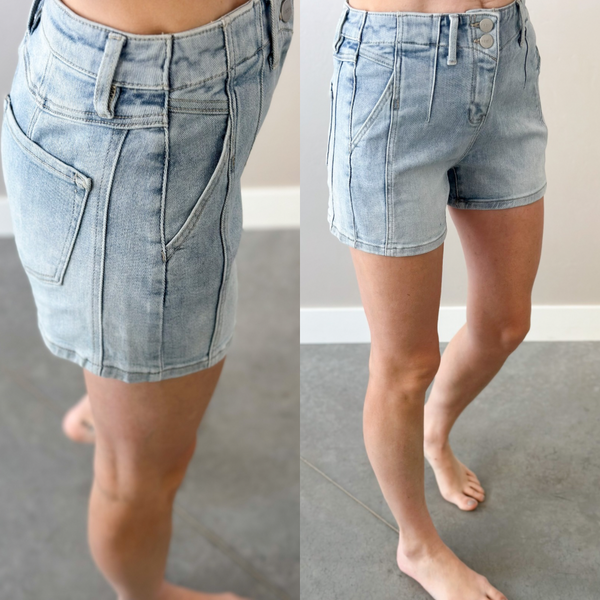 High Rise Western Detail Shorts