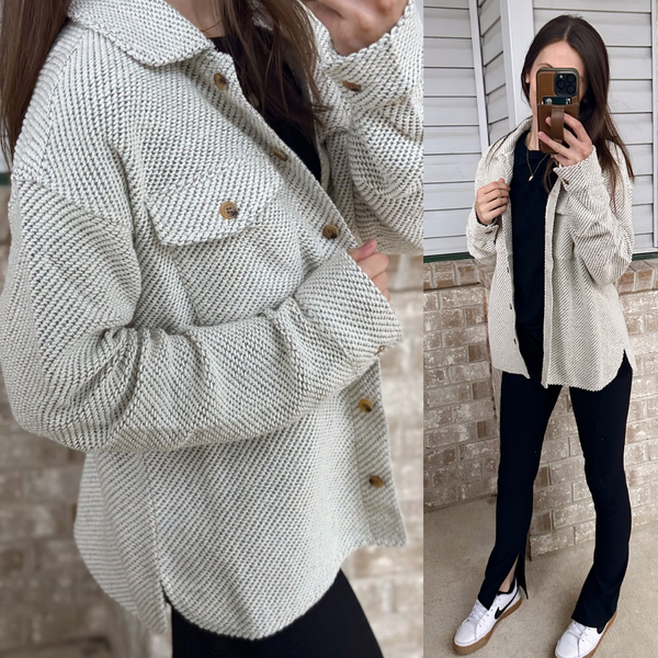 Tex Neutral Texture Shacket