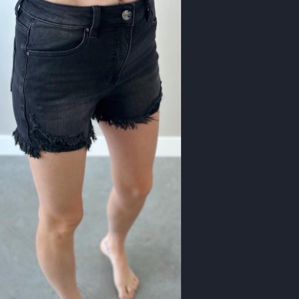 Bobber Black High Rise Shorts