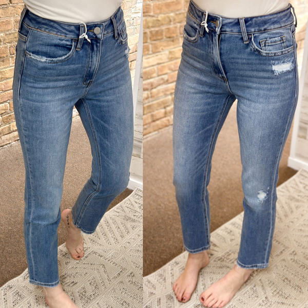 Softest Slight Distress High Rise Straight