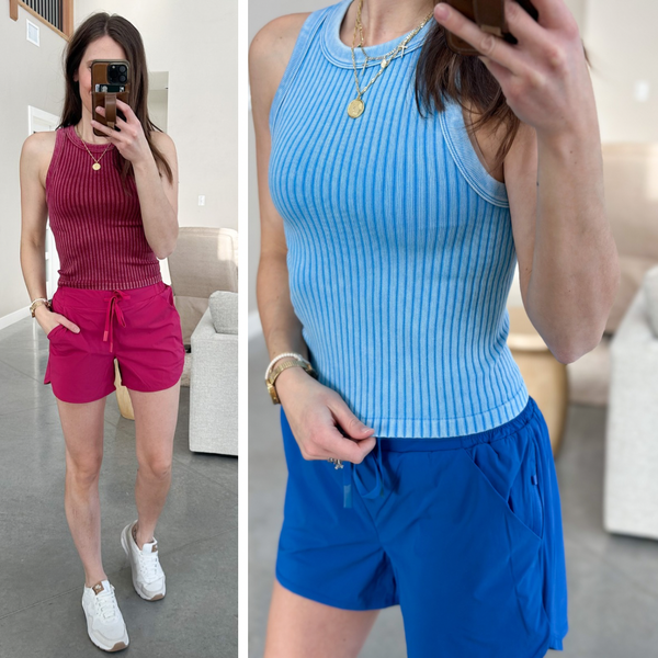 Right on Track Shorts [pink & royal]*