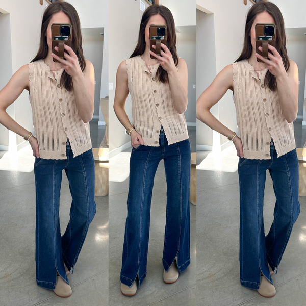 Leigh Crochet Button Down