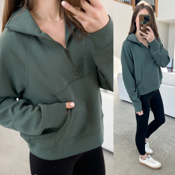 Butter Scuba 1/4 Zip [forest & taupe]*