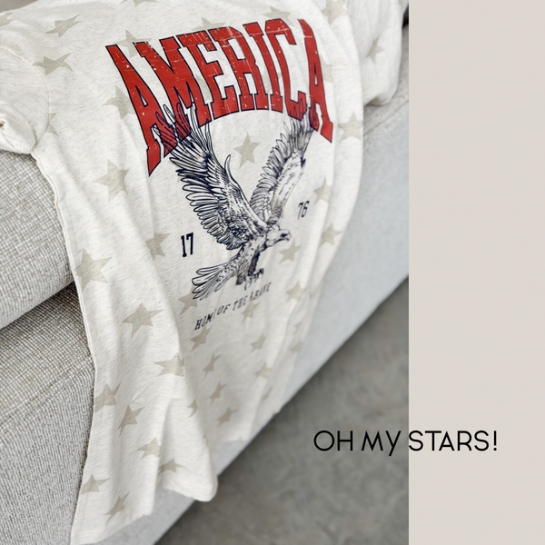 America- Home of the Brave [stars tee] -ready in 2-3 weeks!