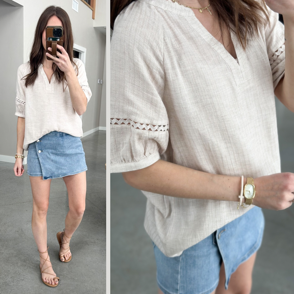 Lia Natural Soft Gauze Top