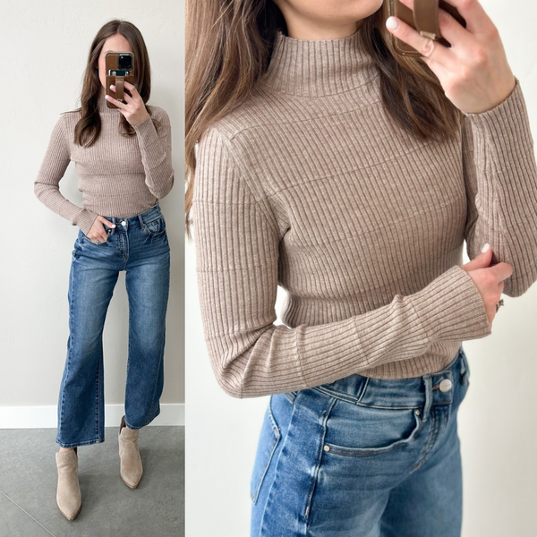 Rivi Mock Neck [taupe & mocha]