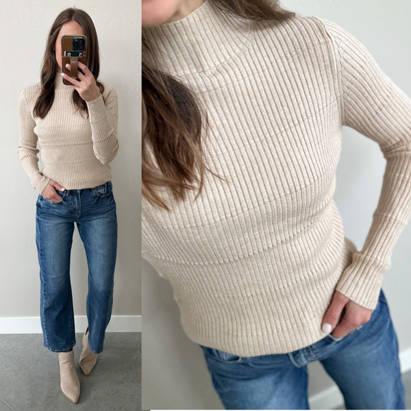 Rivi Mock Neck [taupe & mocha]