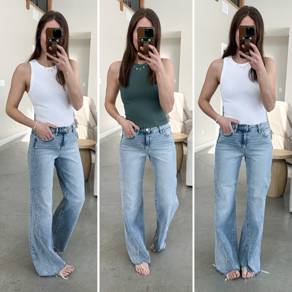 Dream Seamless Tank [acid wash gray, white, olive]