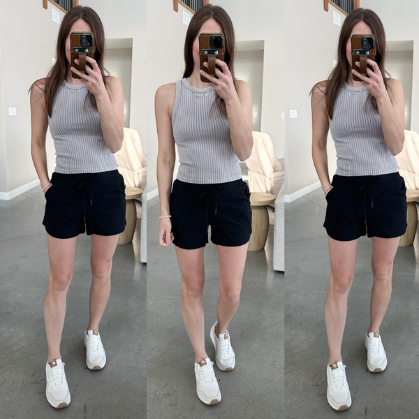 Dream Seamless Tank [acid wash gray, white, olive]