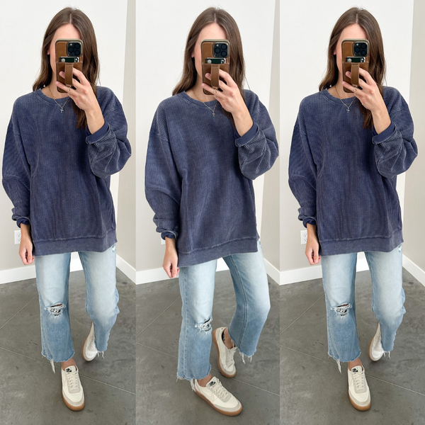 Day to Day Ribbed Legging Friendly Crew [mocha & navy]
