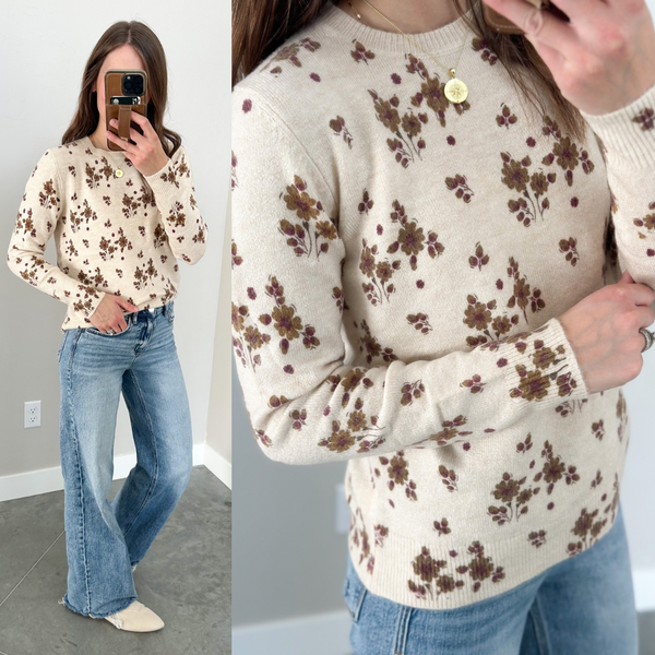 Crisp Floral Sweater