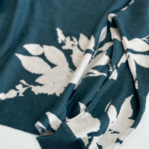 Evergreen Floral Slouchy Sweater
