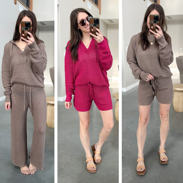 Beach Cover Up Crochet Bottoms [pink & taupe] pants and shorts