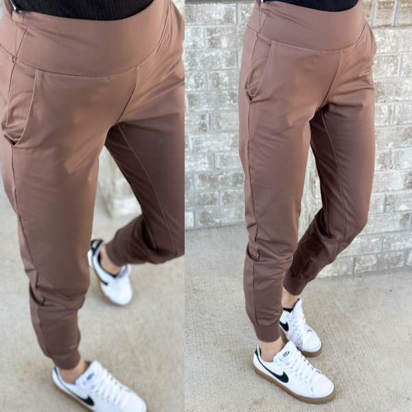 Cloud Twist Joggers [gentle fleece lined!] Mocha & Black