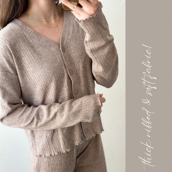 Deluxe Luxurious Thick Ribbed Pj SET [top & bottom included!]