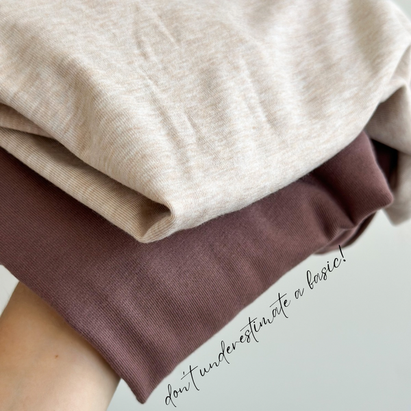 Archer Boatneck Basic Long Sleeve [oatmeal & dark mauve]