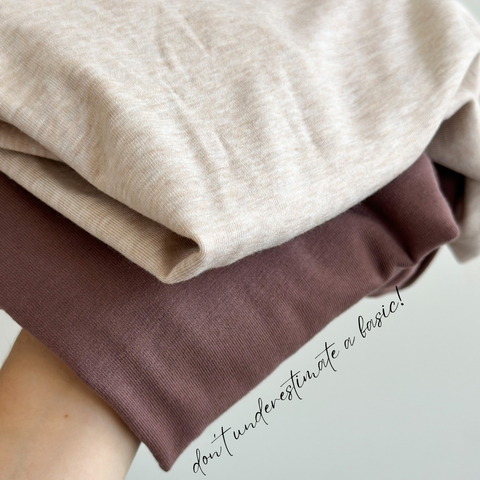 Archer Boatneck Basic Long Sleeve [oatmeal & dark mauve]