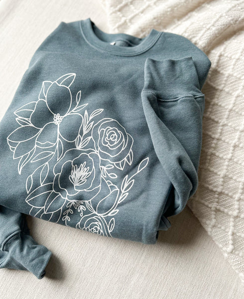 Wisconsin Floral Crewneck