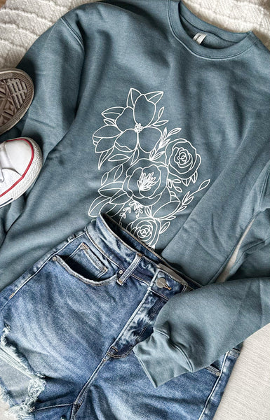 Wisconsin Floral Crewneck