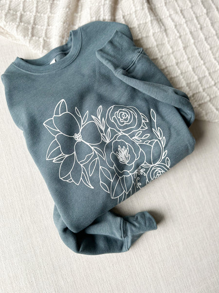 Wisconsin Floral Crewneck