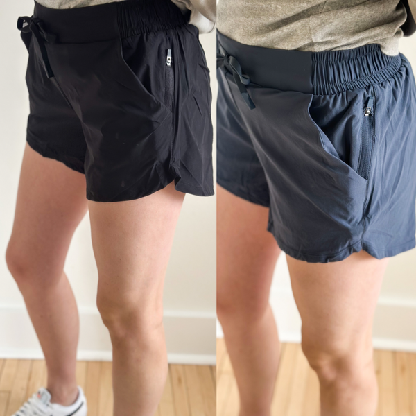 Right on Track Shorts [Black & Navy]